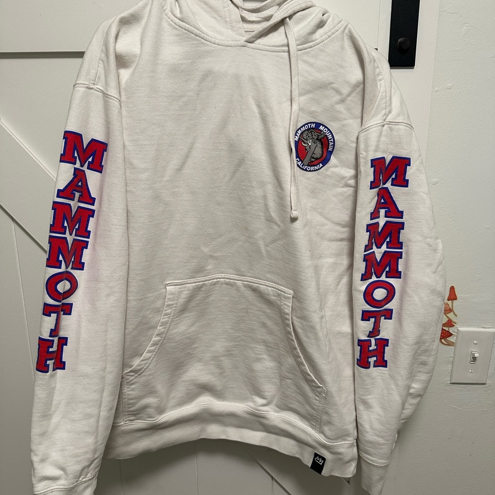 Mammoth mountain branded souvenir White oversized Hoodie